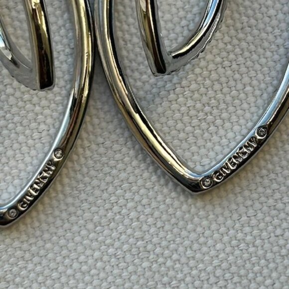 GIVENCHY Silver Crystal Pave Orbital Drop EARRINGS - Picture 8 of 8